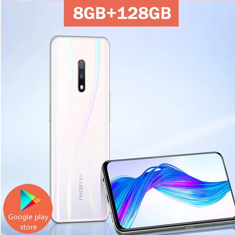 Realme X 4G LTE 4 Гб 64 Гб Восьмиядерный процессор Snapdragon 710 экран 6,53 дюйма 3765 мАч двойная задняя камера Сотовый телефон - Цвет: 8G 128G White-CN