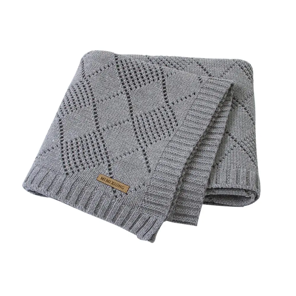 Baby Blankets Knitted 100% Cotton Soft Infantil Bebes Swaddle Wrap Sleep Sack 100*80cm Toddler Kids Stroller Covers Playing Mats