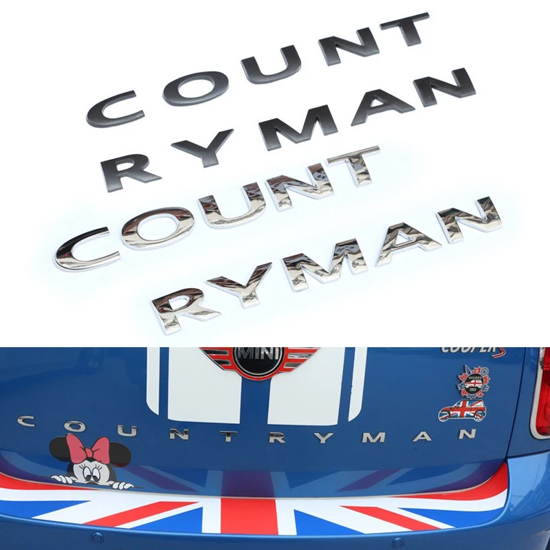 3D Letter Stickers Silver-Plated Matte Black For Mini Cooper R60 F60 Countryman Trunk | Автомобили и мотоциклы
