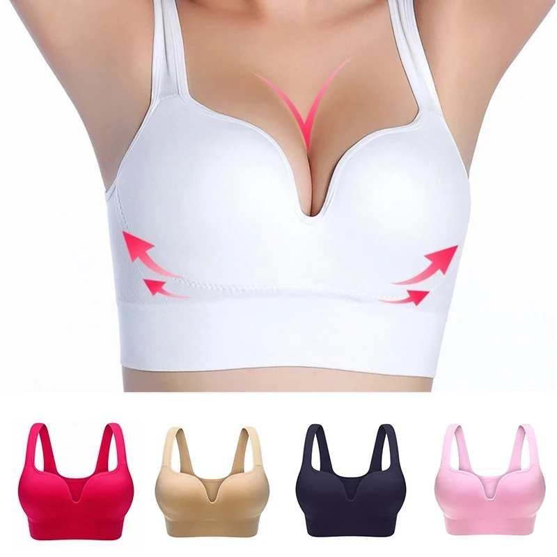 

Bras For Women Underwear Sexy Lingerie Solid Bra Seamless Push Up Cotton Tops Bralette Brassiere Wireless Women Sports Vest Bra