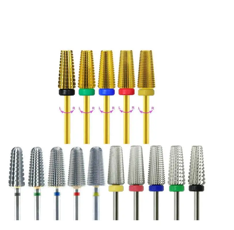 100pcs Carbide nail drill bits Two-way milling cutter nail art machine Equipment Accessory electric file