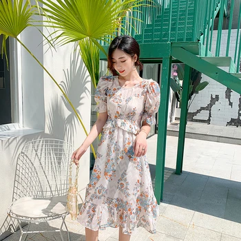 

Floral Print Slim Draped Dress Women Summer Short Sleeve V Neck Sexy Evening Party Dress 2020 Vintage Streetwear Vestidos