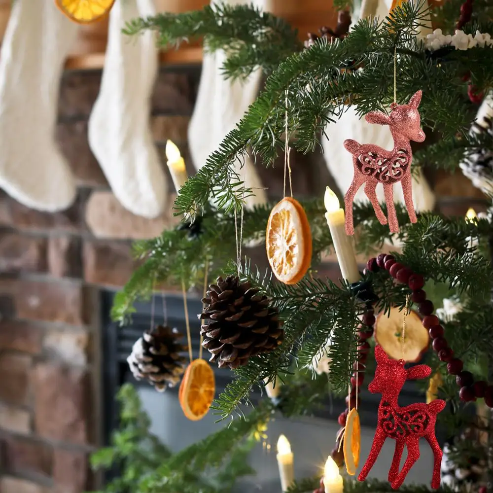 3 шт./лот, блестящий Рождественский олень, елочные украшения для дома, рождественские украшения, рождественские Noel Happy new year