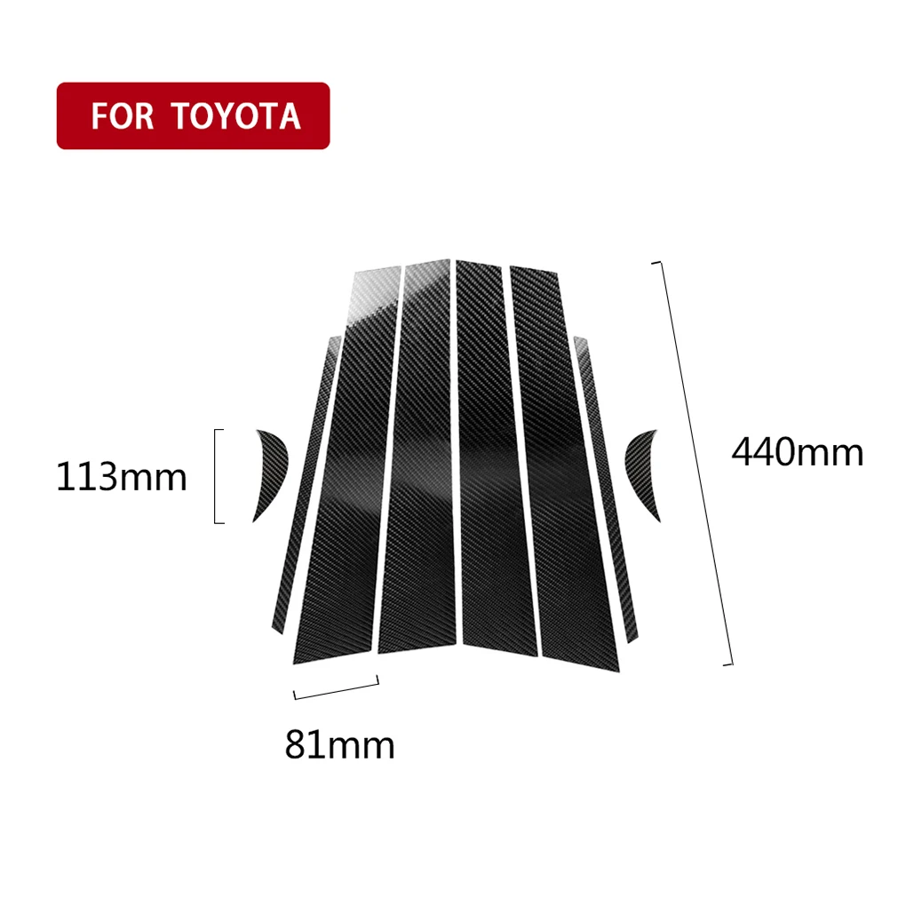 Замена для Toyota Camry- 8 шт./компл. колонка окна B Столп Обложка из углеродного волокна декор