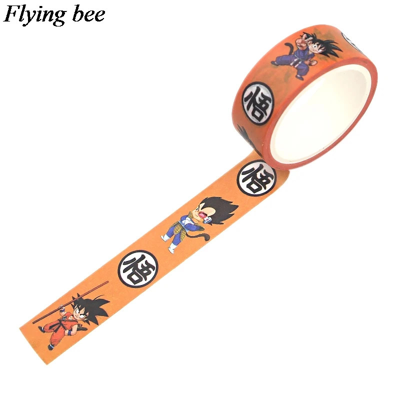 Flyingbee 15 мм X 5 м Dragon ball васи лента бумага DIY декоративная клейкая лента солнце Укун мультфильм маскировки Ленточные принадлежности X0744