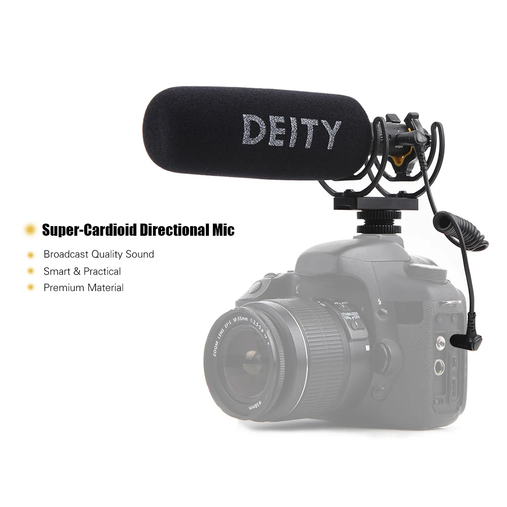 

DEITY V-Mic D3 Microphone Pro Condenser Camera Microphone Video Super-Cardioid Directional Mic 3.5mm TRRS for Canon/Sony/Nikon