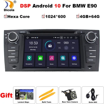 

7'' IPS DSP 4G+64G Android 10 Hexa Core 1 Din Car DVD Player Radio GPS Navigation for BMW E90/E91/E92/E93 2005-2012 3 Series