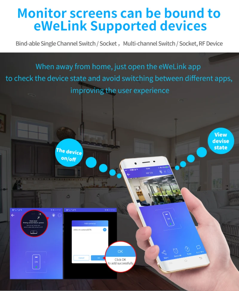 Smart IOT eWeLink IP Camera HD Camera reomotely viewing by mobile phone two-way audio LAN Network Home Monitor