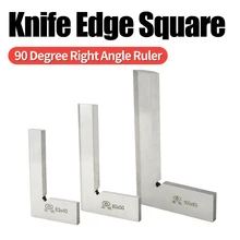 90 Degree Knife Edge Square Ruler Measuring Multi Angle Bladed Try Square Angle Ruler L-shaped Ruler Set Squads Gauge Tool
