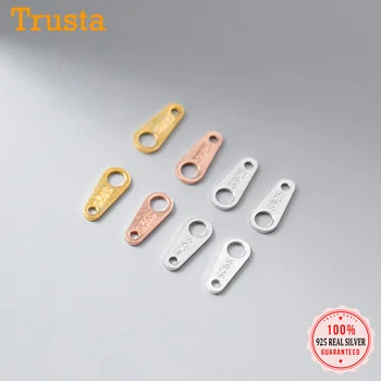 

Trustdavis Real 925 Sterling Silver Double Hole S925 Marking Bracelet Necklace Link Piece DIY Accessories Wholesale DZ23