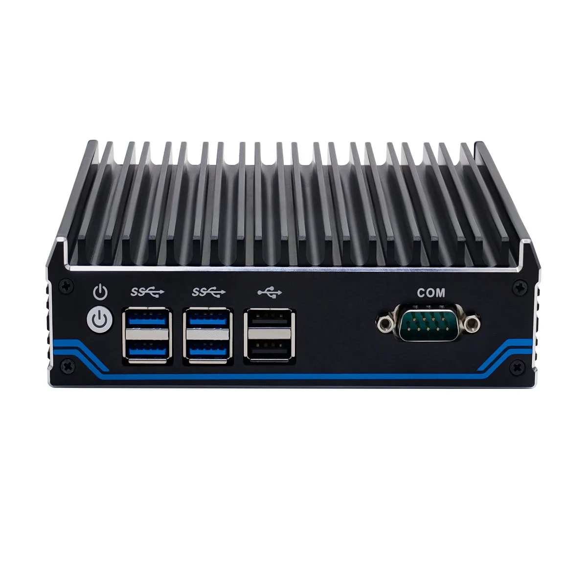 Partaker Fanless Mini PC Small Desktop Computer NUC Intel Celeron J4125 Quad Core 1xHD-MI 2xDP 2xLan 6xUSB 1xCOM Windows 10 Pro