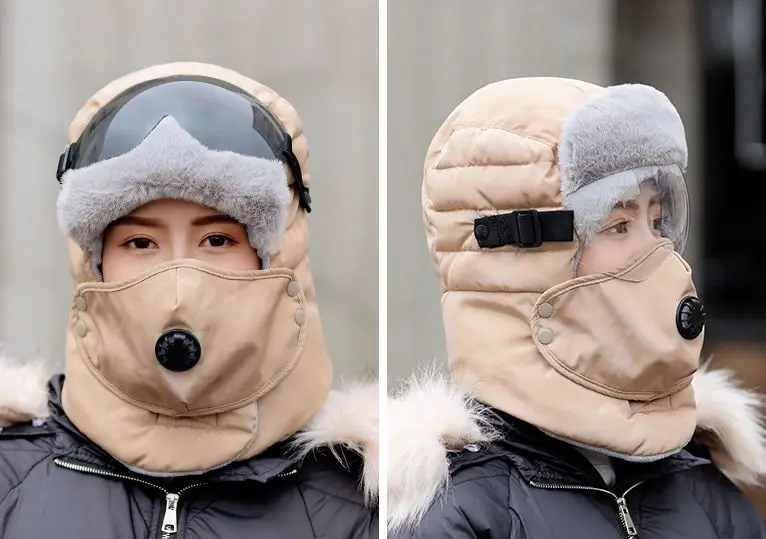 Новая Россия Военная маска Солнцезащитная шляпа Толстая теплая зимняя верхняя одежда шляпа бомбер шляпа Leifeng