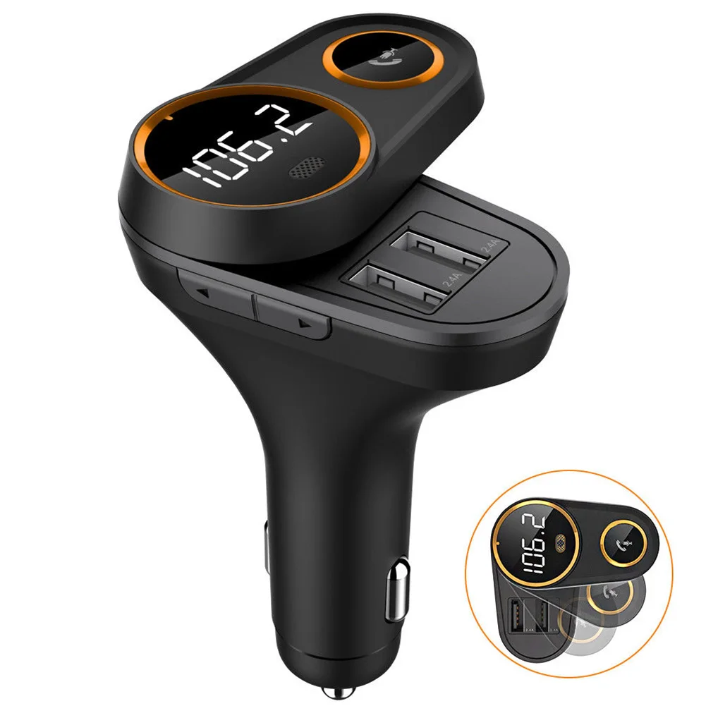 Двойной USB Автомобильный MP3-плеер Радио адаптер Bluetooth OLED экран fm-передатчик телефон зарядное устройство Hands Free IOS/Android дисплей 1,2 дюймов