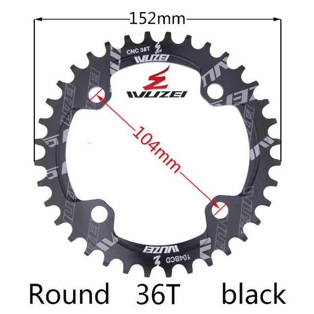 Black 36T Round Одна узкая ширина система скорости Crown 104 Bcd 1 Rodada 38 36 34 32 T Mtb 9 10 11 S 1*11 крест кольцо - Цвет: Black 36T Round