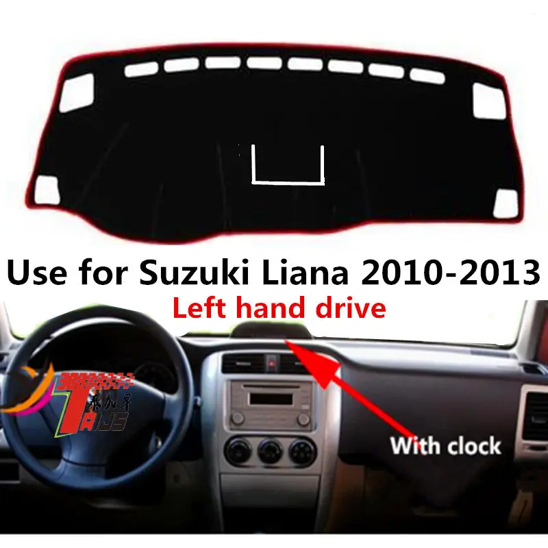 Чехол Taijsc для приборной панели автомобиля с левым рулем Suzuki Liana 2011-2013 часами