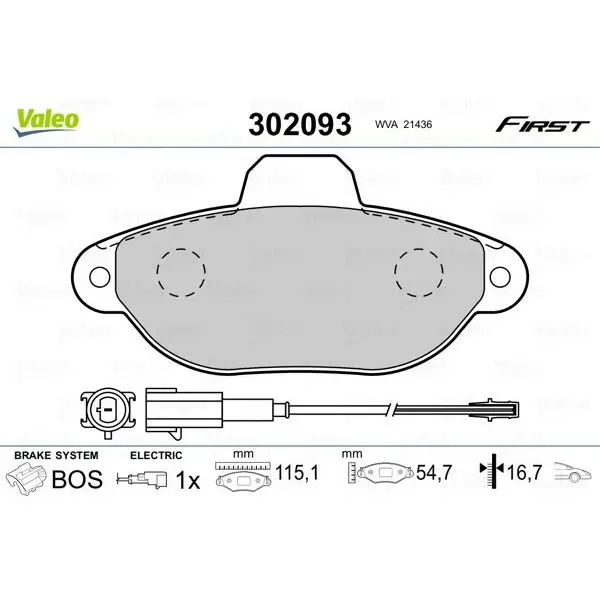 Колодки тормозные VALEO 302093