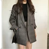 Colorfaith New 2022 Autumn Winter Women's Blazers Plaid Double Breasted Pockets Formal Jackets Checkered Outerwear Tops JK7113 ► Photo 3/6