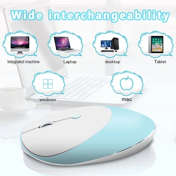 

Slim Silent Wireless Mouse HXSJ T36 Three Mode BT 3.0 + 5.0 + 2.4G Design Rechargeable Optical Mouse for iPad PC Laptop