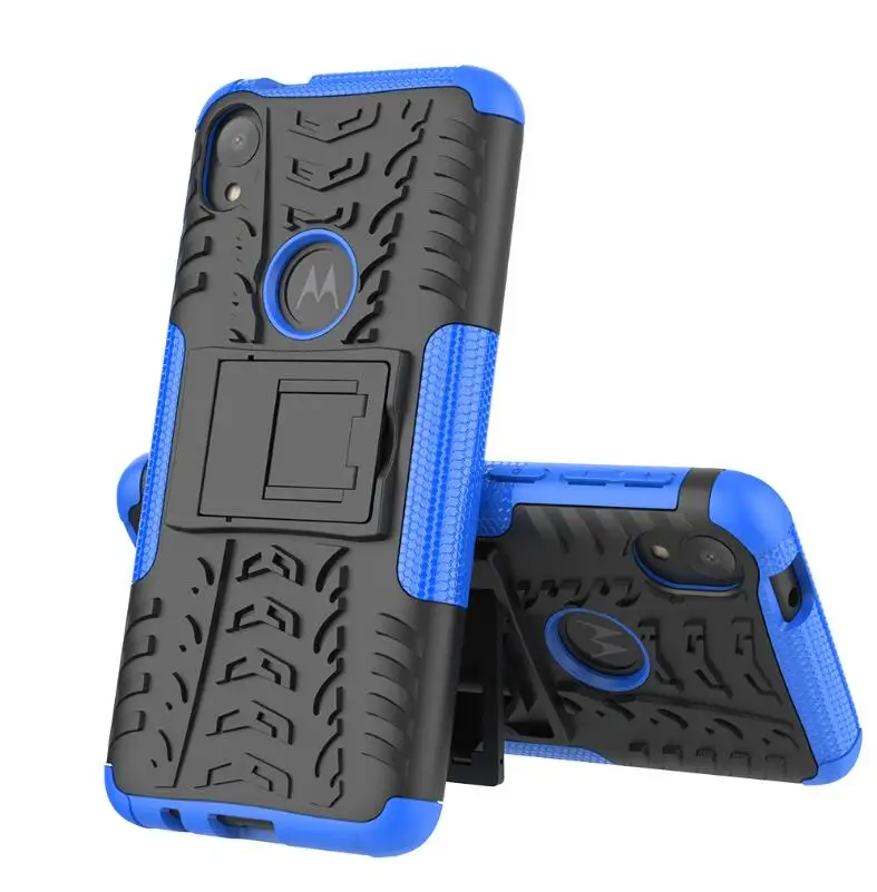 Жесткий чехол для Motorola Moto E6 Plus и Moto E6 Play+ мягкий гелевый гибридный защитный силиконовый чехол-подставка из закаленного стекла для телефона