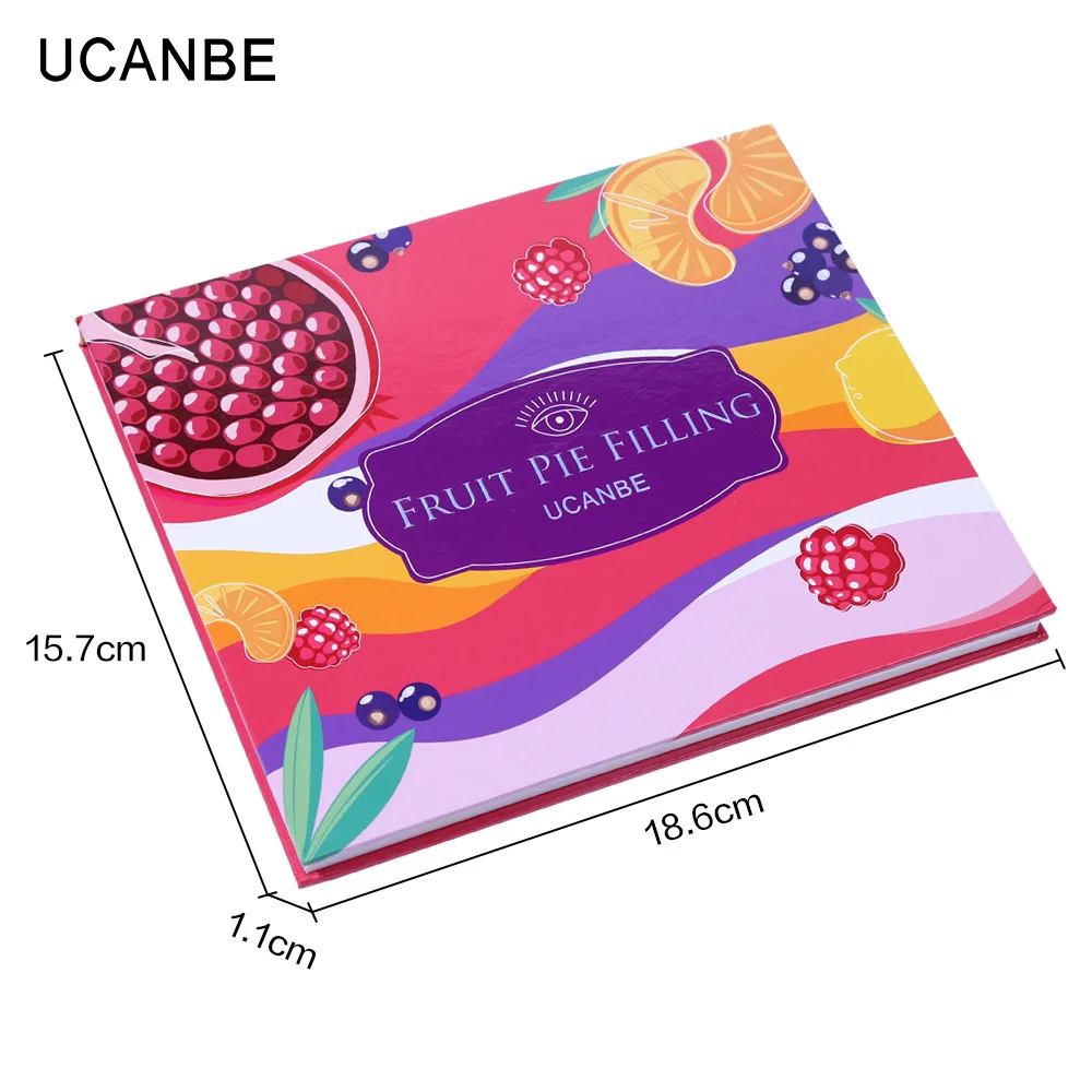 Ucanbe 30 цветов фруктовый пирог наполнение тени для век Палитра матовое стекло с перламутровым эффектом розовое блюдо для макияжа