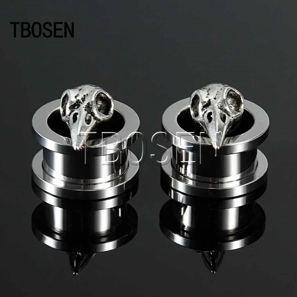 TBOSEN, серьги-тоннели для ушей, Эспандеры, шпильки из нержавеющей стали, винтовые измерители, модные украшения для пирсинга тела, подарок