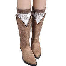 Жаккардовые вязаные гетры, женские зимние носки, гетры, лоскутные модные гетры d91007
