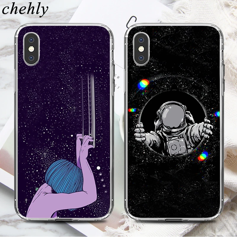Чехол для телефона с изображением звездного неба iPhone 6s 7 8 11 Plus Pro X XS Max XR Planet чехлы