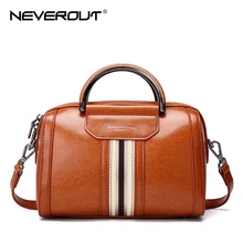 NEVEROUT масло воск стиль спилок кожаная сумка для женщин Винтаж Бостонская сумка на плечо Sac 3 цвета сумки Tote на молнии Tote Новая сумка