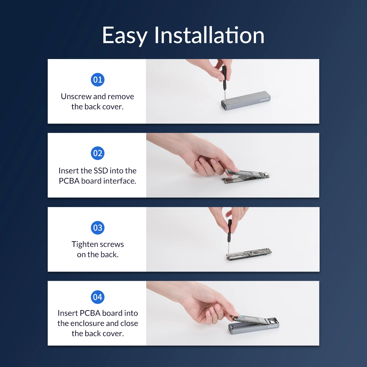 Caixa de Disco Caixa com tipo c para c Orico Nvme Ssd Usb c 10gbps Rígido M.2 Sata Cabo Tipo-c M2pj-c3 - M2pjm-c3 m2 14 High Quality Computador e Escritório