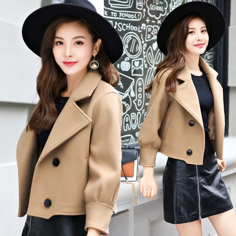 2021 Spring And Autumn New Coat Female Woolen Short Slim Women's Jacket Fashion Leisure Clothing Coats Thick Warm | Женская одежда