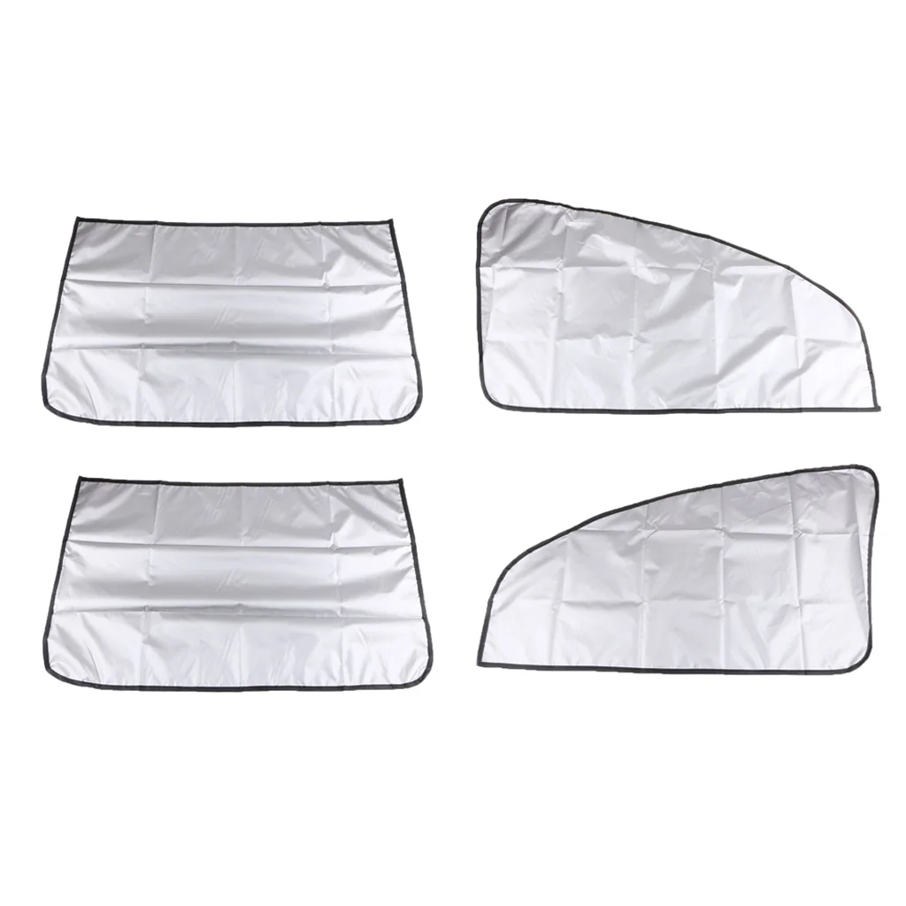 2 Pairs Car Sun Insulation Curtains UV Protection Magnetic Retractable Cover