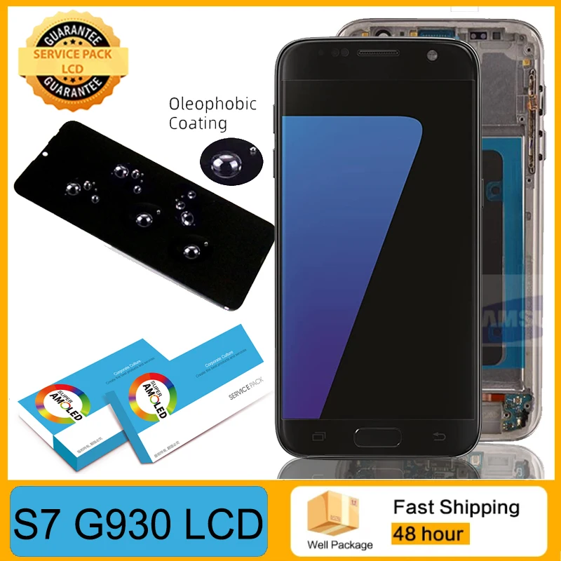 100% Оригинальный 5 1 ''ЖК-дисплей для SAMSUNG Galaxy S7 дисплей G930 G930F сенсорный экран