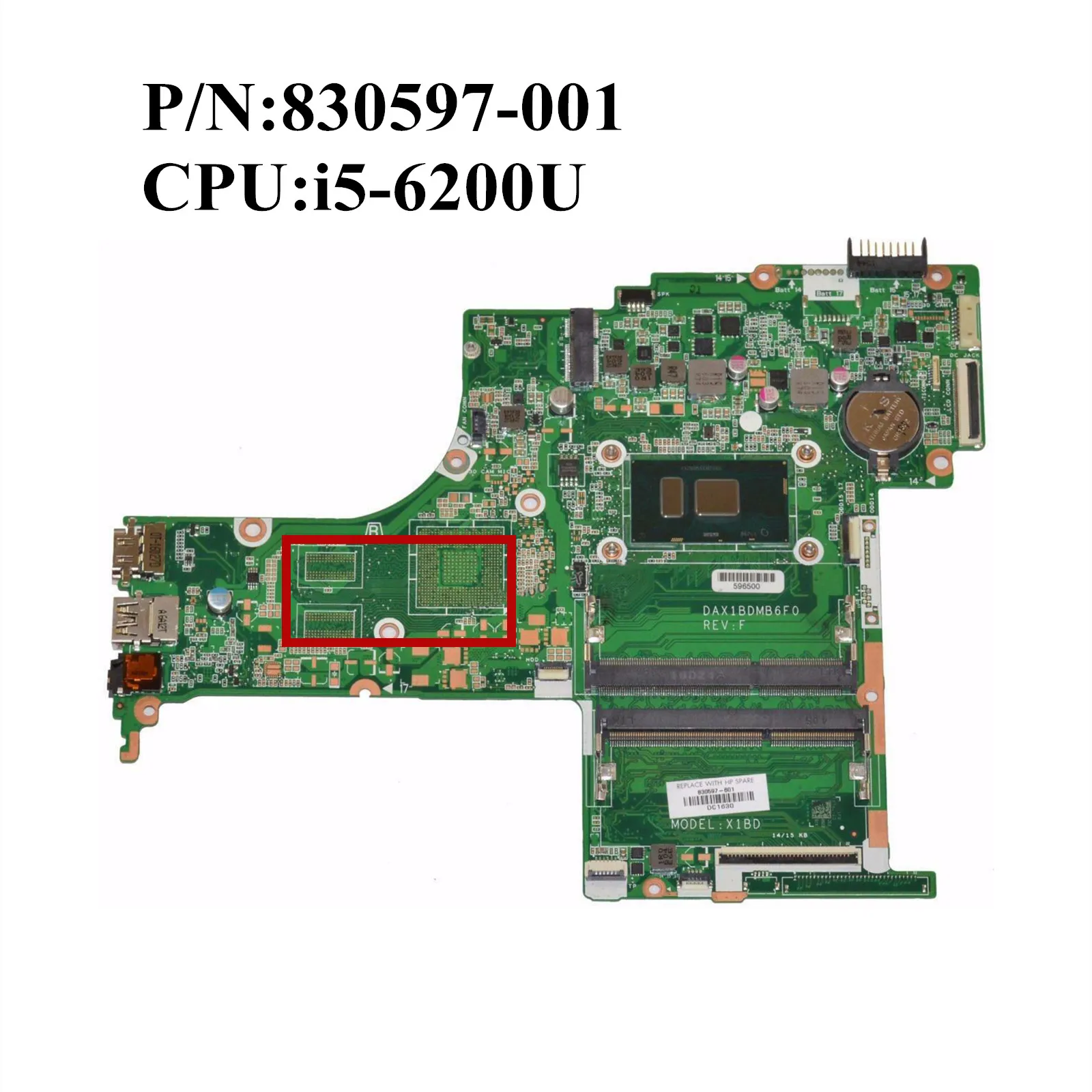 

Excellent For HP 15-AB Laptop Motherboard With I5-6200U DDR3 830597-601 830597-501 830597-001 DAX1BDMB6F0 100% working