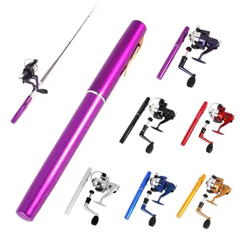 

Outdoor Camping Fishing Reels Baitcasting Telescopic Pocket Pen Fishing Rod Pole Aliminum Alloy Reel Fishing line