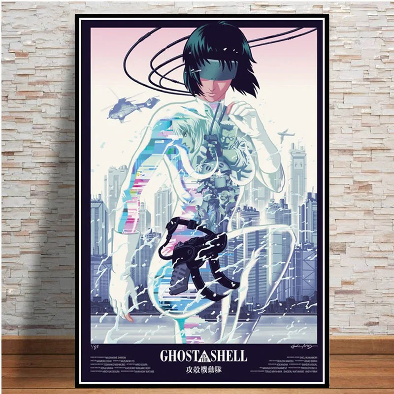Poster And Prints Hot Ghost In The Shell Fight Police Japan Anime Art Paintings Canvas Wall Pictures For Living Room Home Decor - Цвет: 2