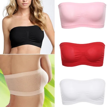 

New Women Underwear Sexy Lingerie Seamless Strapless Bra Bandeau Fits Fashion Tube Top Sports Bra Breathable Sleep Bra