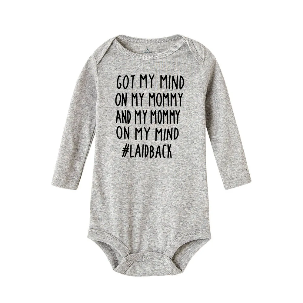 Got My Mind on My Mommy and My Mommy on My Mind забавные детские Боди с длинным рукавом боди для малыша Ropa костюм для подвижных игр одежда - Color: RC76-LRPGY-