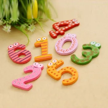 

10pcs/set Number Large Cartoon Floral Wooden Fridge Magnet Decor for Baby Kids Educational Toy