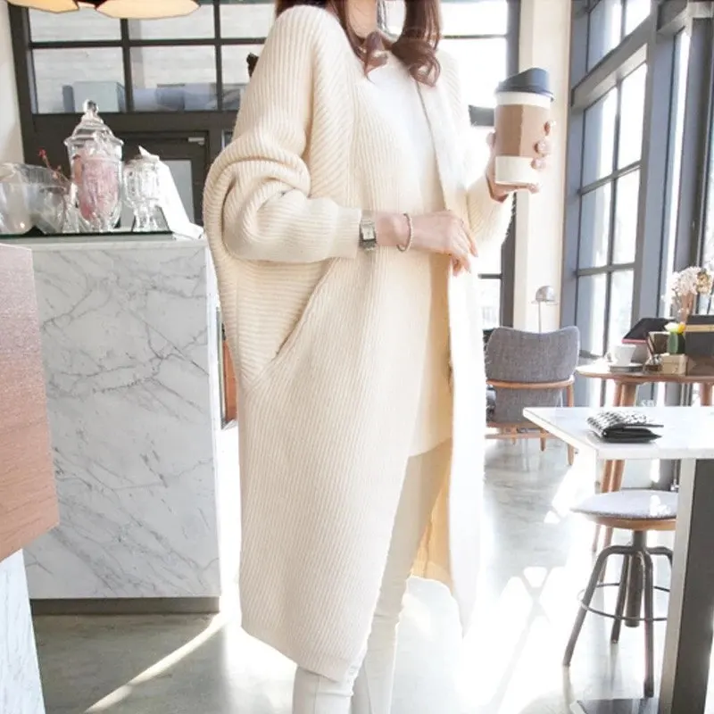 

2019 Women Cardigans Long Sweaters Ladies Loose Knitted Sweater Shawl Cape Jack Coat Winter Female Oversized Casual Jumper Tops
