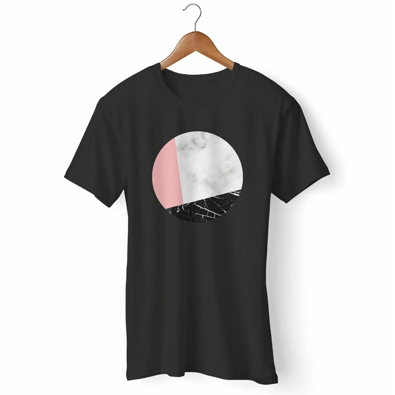New Marble Circle Pink White Black Man'S Woman'S T-Shirt Usa Size Em1 Streetwear Casual Tee Shirt |
