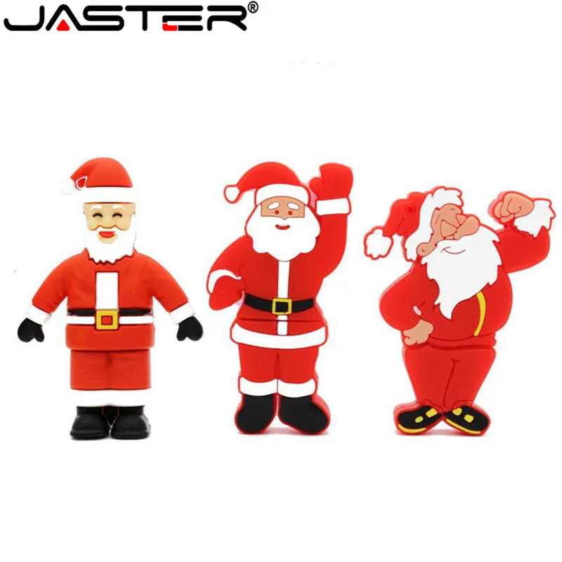 Cartoon Christmas Santa Claus USB Flash Drive USB 2.0 4GB 8GB 16GB 32GB 64GB Pen drive Memory Stick PenDriver creative gift