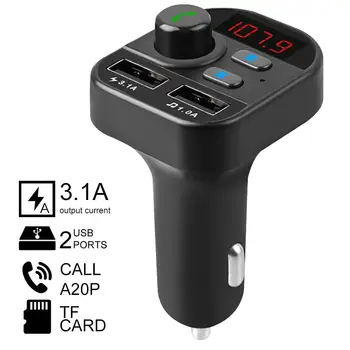 

12-24V Car MP3 Player Dual USB BluetoothV5.0 Voltage Display Car Charger For Samsung Xiaomi iPhone Car Mobile phone Charger