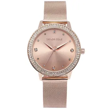 

Taylor Cole Gold Dress Wrist Watch Clock Women Fashion Brand Casual Quartz Watch Women Crystal Watches Relogio Feminino / TC072