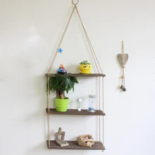 Настенные качели, полки для хранения, деревянная подвесная полка, джутовый органайзер для канатов, стеллаж для дома, сделай сам, украшение, DTT88