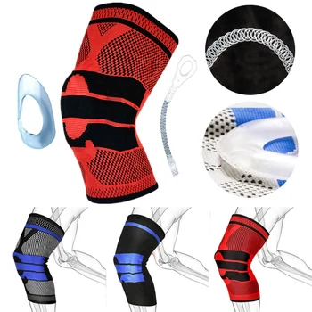 

SALE 1pc 3D Patella Knee Protector Brace Silicone Spring Knee Pad Basketball Compression Elastic Knee Sleeve Support Sports
