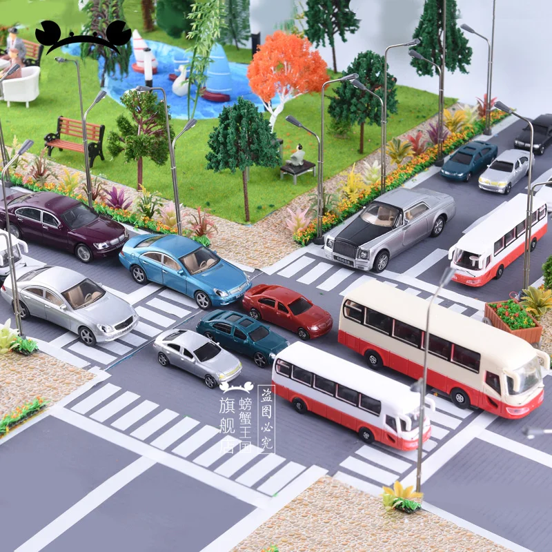 50pcs 1:100 1:150 1:200 scale Miniature Engine Car Diorama Building Garage Scene Street Layout Model Train Railway Accessories 4