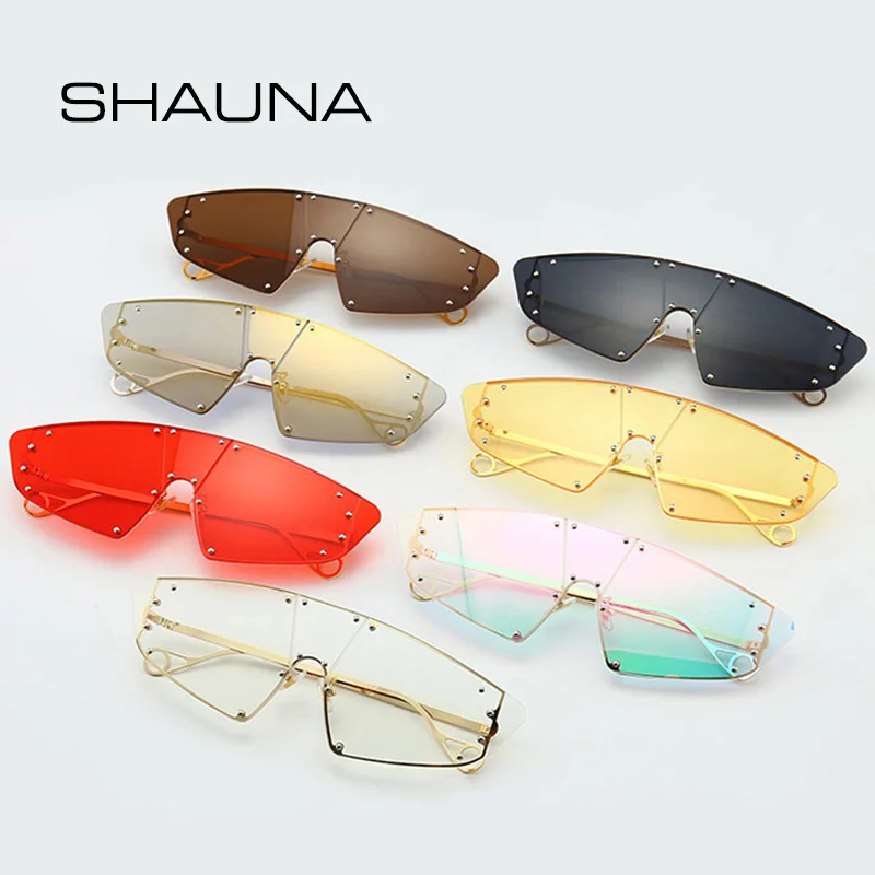 SHAUNA Новое поступление ретро модные цельные Соединенные Квадратные Солнцезащитные очки для мужчин и женщин сплав оправа зеркальные линзы летние очки тени