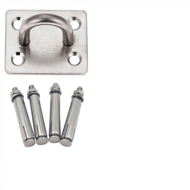 304 Stainless Steel Suspension Bracket Hammock Mount Ceiling Hook Anchor Hanger For Gym Training Aerial Yoga Sex Swing Hanging Rectangle Set A