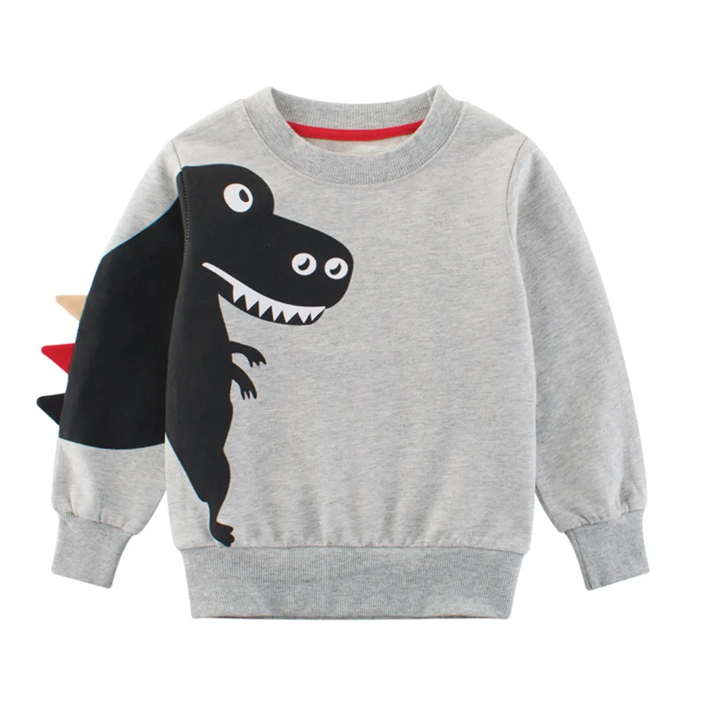 

Toddler Kids Baby Boy Long Sleeve Cartoon Animal Dinosaur Shirt Tops Tee Clothes kids winter sweatshirt modis bluza chlopieca