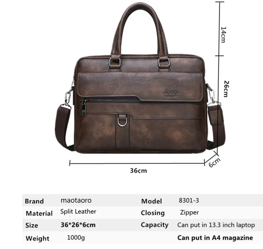 Мужской портфель, мужская сумка, высокое качество, бизнес кожа, на плечо, сумка-мессенджер, Офисная сумка, 14 дюймов, для ноутбука, Bolso Hombre, Sac Homme